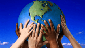 hands around the earth
